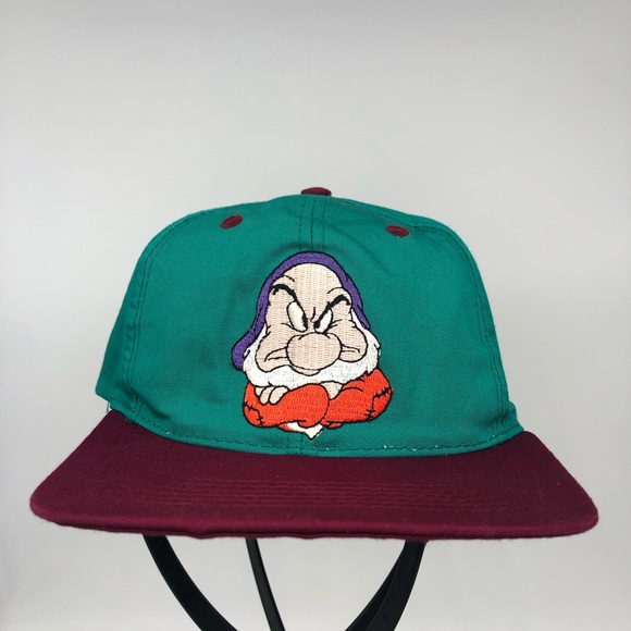 Disney Other - Vintage Disney Grumpy Snapback Hat Snow White & The Seven Dwarfs Cap